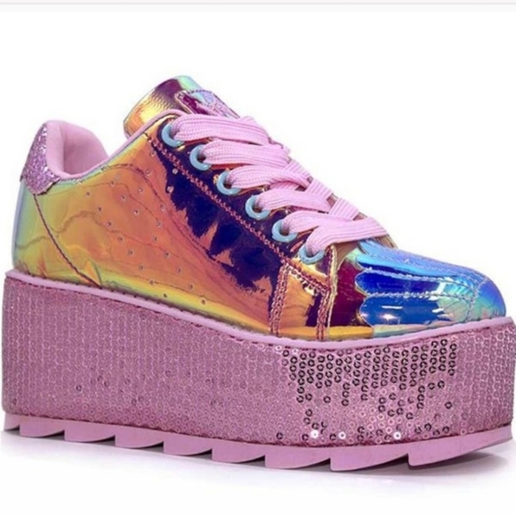 Like New Y.R.U Lala Size 7 Mermaid Platform Sneak - Picture 1 of 4